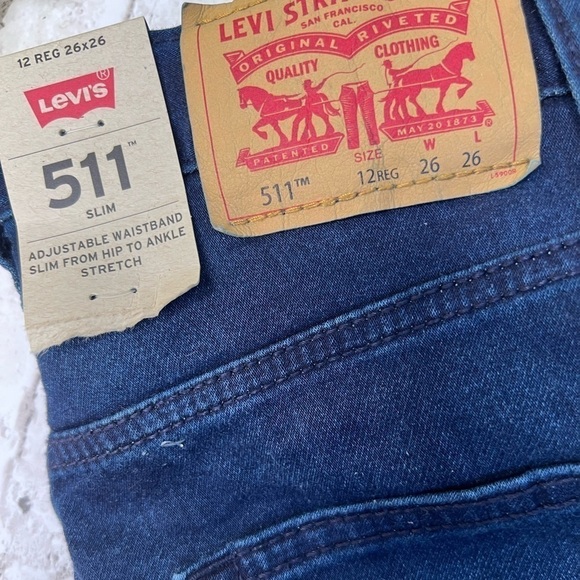Levi’s 511 Slim Jeans 12 Reg Dark Denim - Picture 2 of 4